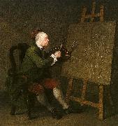 William Hogarth Self Portrait at the Easel oil painting artist